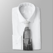 Chicago River und Trump Tower Grayscale Neck Tie Krawatte (Gebunden)