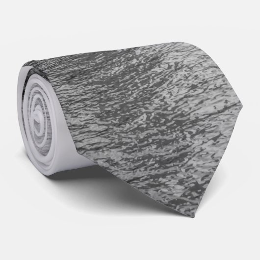 Chicago River und Trump Tower Grayscale Neck Tie Krawatte (Gerollt)
