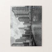 Chicago River und Trump Tower Grayscale Puzzle (Vertikal)