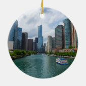 Chicago River und Trump Tower Keramikornament (Hinten)