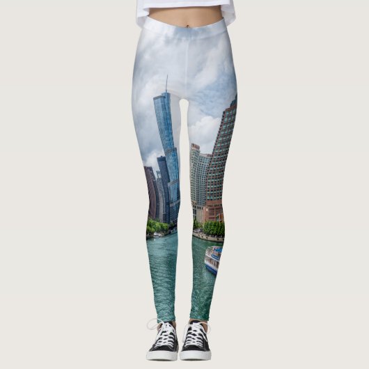 Chicago River und Trump Tower Leggings (Vorderseite)