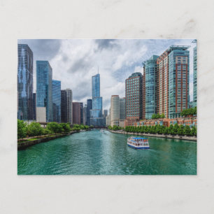 Chicago River und Trump Tower Postcard Postkarte