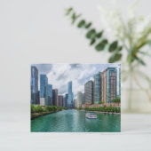 Chicago River und Trump Tower Postcard Postkarte (Stehend Vorderseite)