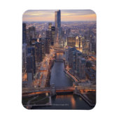 Chicago River und Trump Tower von oben Magnet (Vertikal)
