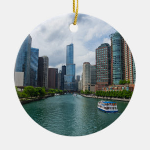 Chicago River und Trumpf-Turm Keramikornament