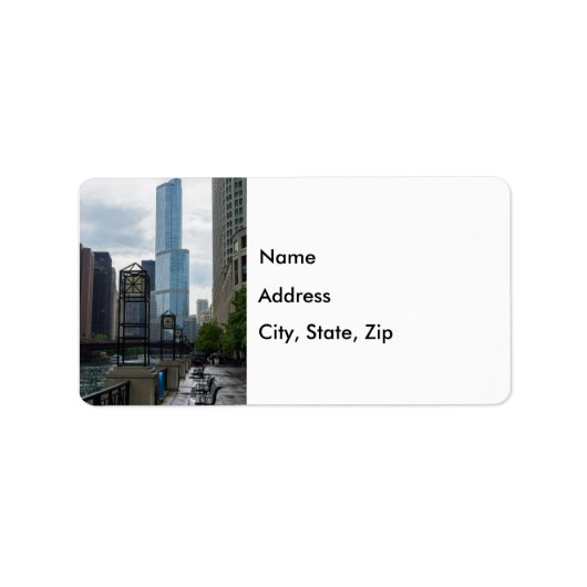 Chicago River Walk Label Adressaufkleber (Vorne)