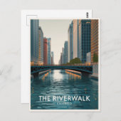 Chicago Riverwalk: Downtown Views Postkarte (Vorne/Hinten)