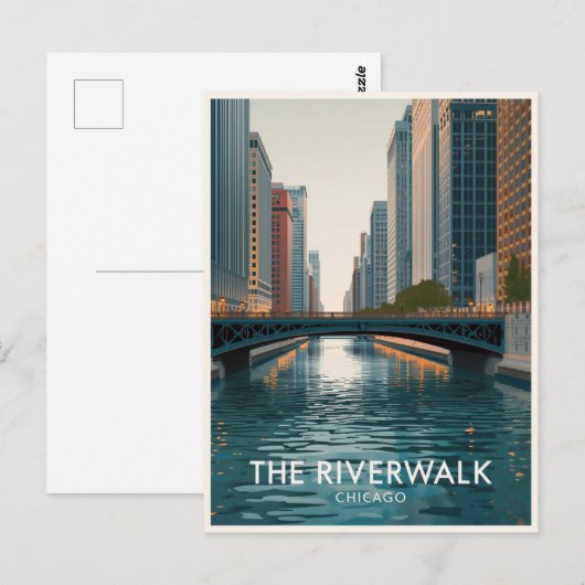 Chicago Riverwalk: Downtown Views Postkarte (Vorne/Hinten)