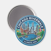 Chicago Riverwalk Illinois Magnet (Vorderseite/Rückseite)