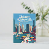 Chicago Riverwalk Illinois Postkarte (Stehend Vorderseite)
