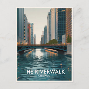 Chicago Riverwalk: Innenstadtansichten Postkarte