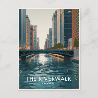 Chicago Riverwalk: Innenstadtansichten Postkarte