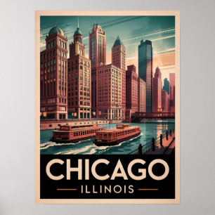 Chicago Riverwalk Ristorante La Lanchetta Poster