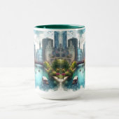 Chicago Riverwalk Watercolor AIart Tasse (Zentrum)