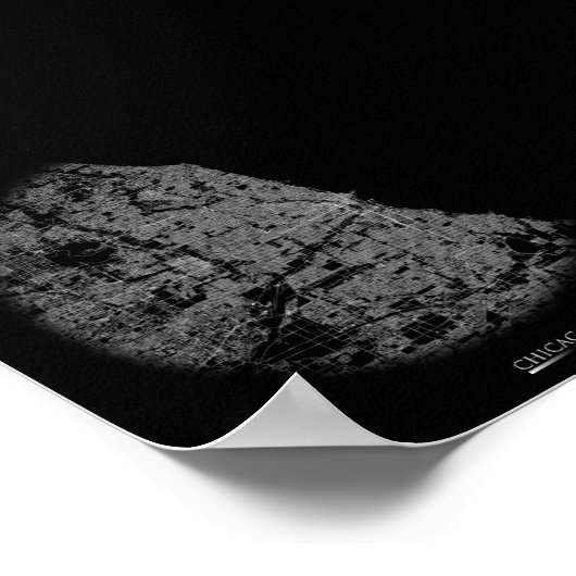 Chicago Road Map Poster (Ecke)