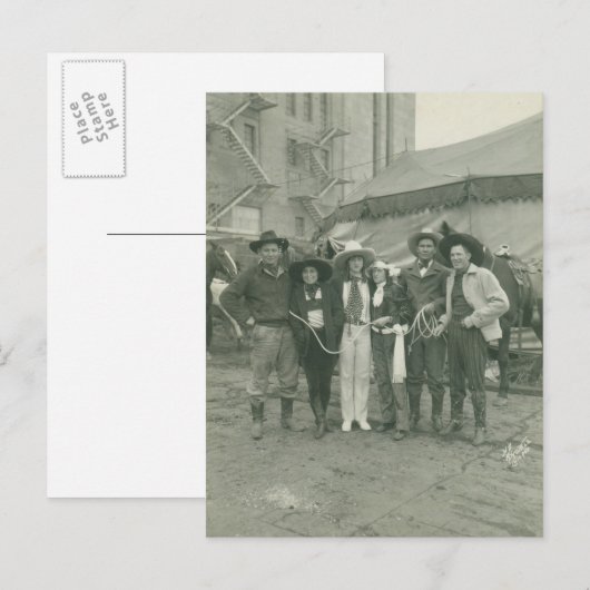 Chicago-Rodeo, 1929. Postkarte (Vorne/Hinten)