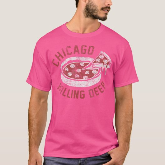 Chicago Rolling Deep Dish Pizza T-Shirt (Vorderseite)