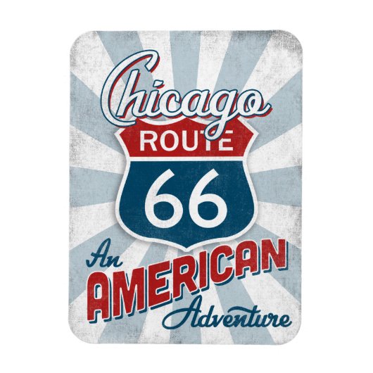 Chicago Route 66 Vintag America Illinois Magnet (Vertikal)