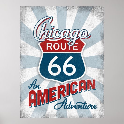 Chicago Route 66 Vintag America Illinois Poster (Vorne)