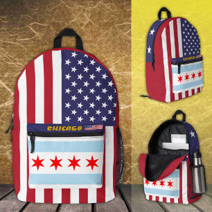 Chicago-Rucksack, amerikanische Flagge, patriotisc Bedruckter Rucksack