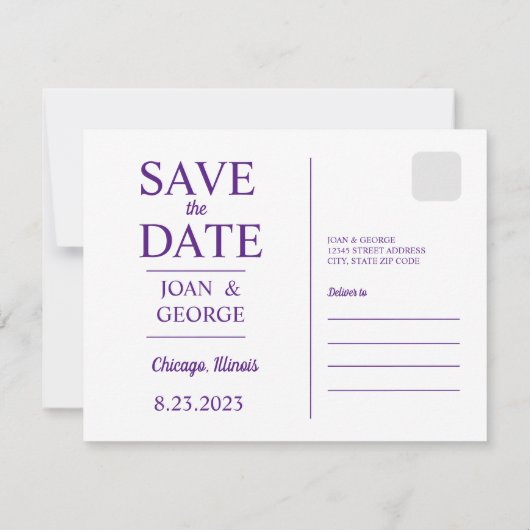 Chicago Save The Date (Rückseite)