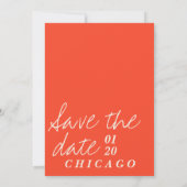 Chicago Save the Date mit Zeichnungen Einladung (Rückseite)