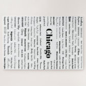 Chicago - Schwarz auf Weiß Puzzle (Horizontal)