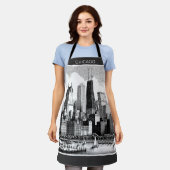 Chicago Schwarz-weiß Schürze (Getragen)