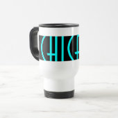 CHICAGO-SCHWARZES REISEBECHER (Vorderseite Links)