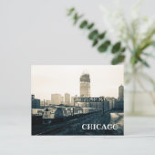 Chicago Sears Tower Construction Train Fotografie Postkarte (Stehend Vorderseite)