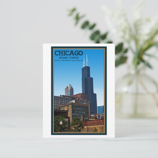 Chicago - Sears Tower Postkarte (Stehend Vorderseite)