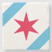 Chicago Sechsstern Steinuntersetzer (Vorderseite)