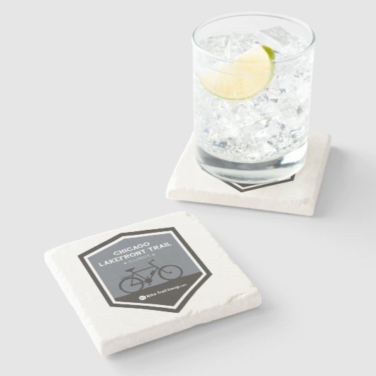 Chicago-Seeseite-Spur Steinuntersetzer (Seitenansicht)