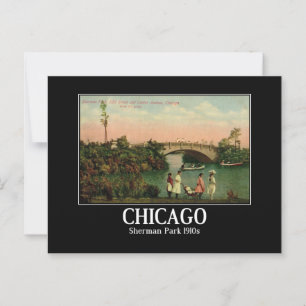 Chicago, Sherman Park in den 1910er Jahren Vintag Postkarte