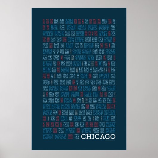 Chicago-Silbenschrift Poster (Vorne)