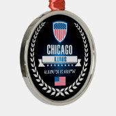 Chicago Silbernes Ornament (Rechts)