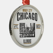 Chicago Silbernes Ornament (Rechts)