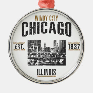 Chicago Silbernes Ornament