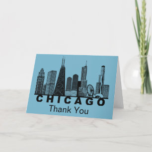 Chicago-Silhouette  Dankeskarte