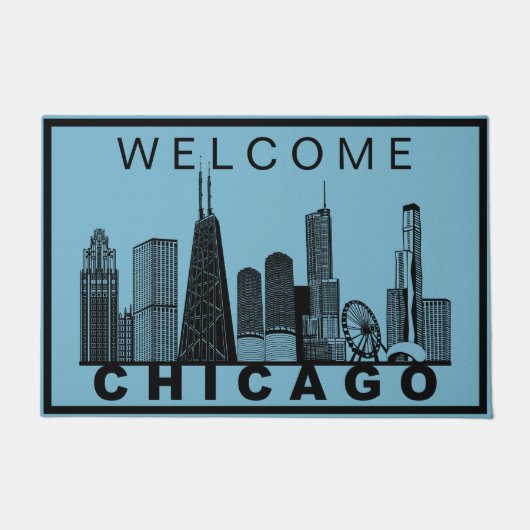 Chicago-Silhouette Fußmatte (Vorderseite)