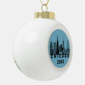 Chicago-Silhouette Keramik Kugel-Ornament (Links)