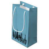 Chicago-Silhouette  Kleine Geschenktüte (Rückseite Schrägansicht)