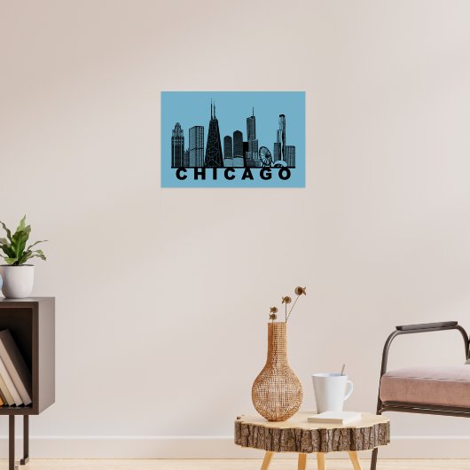 Chicago-Silhouette Poster (Wohnzimmer 3)