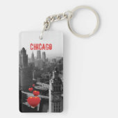 Chicago Skyline1930 von oben genannter Ansicht Schlüsselanhänger (Rückseite)