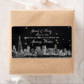 Chicago Skyline #2 Black Gold Star H Wasserflasche (Insitu)