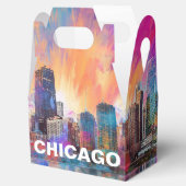 Chicago Skyline Abstrakte Kunst Geschenkschachtel (Geöffnet)