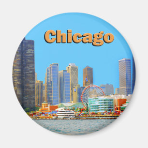 Chicago Skyline am Navy Pier Magnet