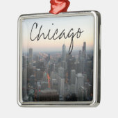 Chicago-Skyline am Sonnenuntergang Ornament Aus Metall (Links)