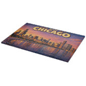 Chicago skyline and Lake Michigan in the evening Schneidebrett (Ecke)