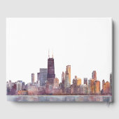 Chicago Skyline Aquarell-Hochzeit Gästebuch (Rückseite)